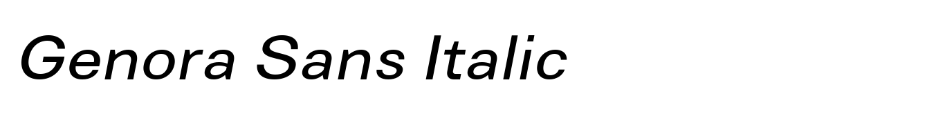 Genora Sans Italic